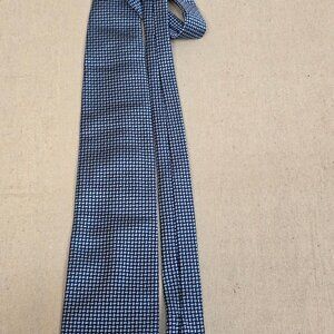 Bachrach Tie Mens Blue Geometric Silk Necktie Made in Italy Classic Formal